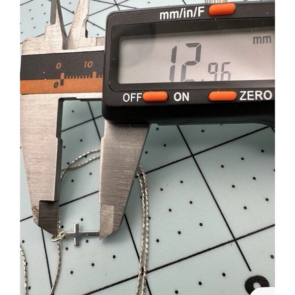 Vintage Sterling Silver Cross Pendant Necklace Double Strand Dyadema Italy - Picture 11 of 11